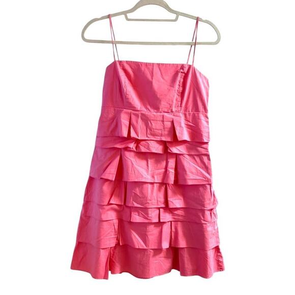 Farm Rio Women's RARE Y2K Pink Dress Post It Ruffle Style Size M - Picture 1 of 8